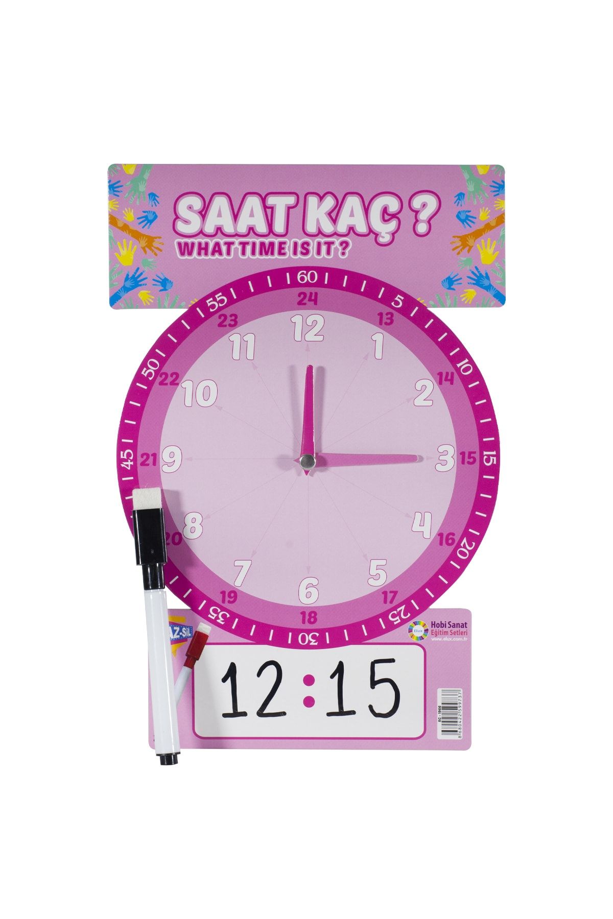 ELUX-Summer Wipe Tutorial Clock - Pink 1