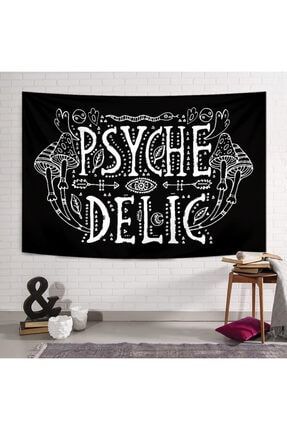 Black Psychedelic Duvar Örtüsü black-psychedelic