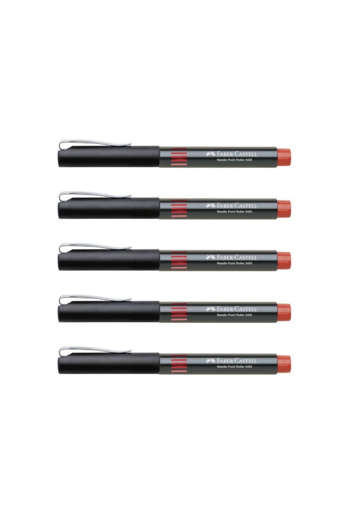 Faber-castell 5405 Needle Roller Pen 0.5 Mm Red 5 Pieces