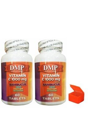 Vitamin C Sambucus 1000 mg Çinko Kara Mürver 2 Kutu 120 Tablets + Hap Kutusu Dmp Sambucus