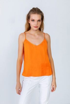 Orange Askılı Dokuma Bluz ''sustainable Fabric'' AS21K5156633