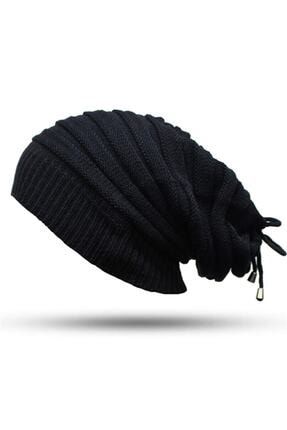 Çok Amaçlı Kışlık Polar Boyunluk Bere Siyah Şapka hmntr490