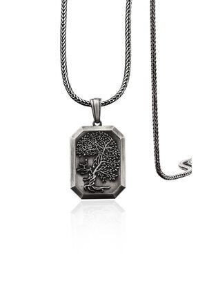 925 Ayar Gümüş Hayat Ağacınız Madalyon Kolye BSS-KALIP-NECKLACE-266