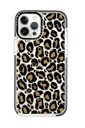 Iphone 12 Pro Casetify Leopar Desenli Anti Shock Premium Silikonlu Siyah Kenar Detaylı Telefon Kılıf leoparcstfy12pro