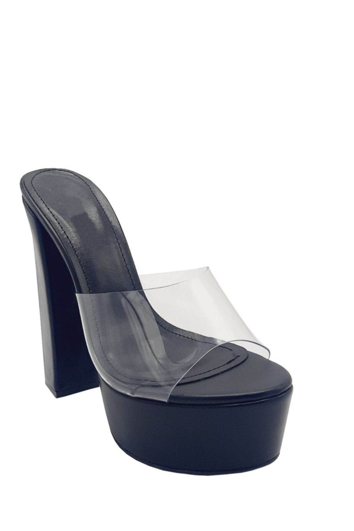 کفش مجلسی زنانه 010 212019 شفاف سیاه اورجینال Moulin Shoes