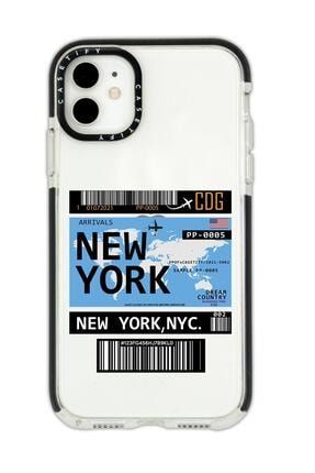 Iphone 11 Casetify New York Desenli Anti Shock Premium Silikonlu Siyah Kenar Detaylı Telefon Kılıfı newyorkcstfy11
