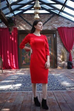 Kadın Turvakar Kol Kırmızı Elbise-kırmızı BLSZT2021K3008