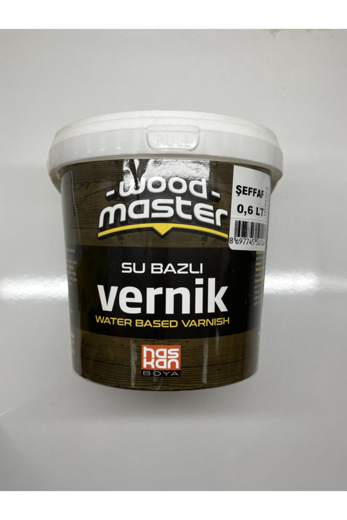 HASKAN BOYA Wood Master Su Bazlı Şeffaf Ahşap Vernik 0,6 Lt