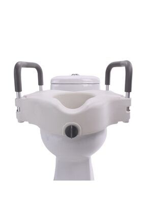 Destekli Kulplu Kolçaklı Klozet Yükseltici Tuvalet Yükseltme Aparatı Wc Boyu Uzatıcı NS615