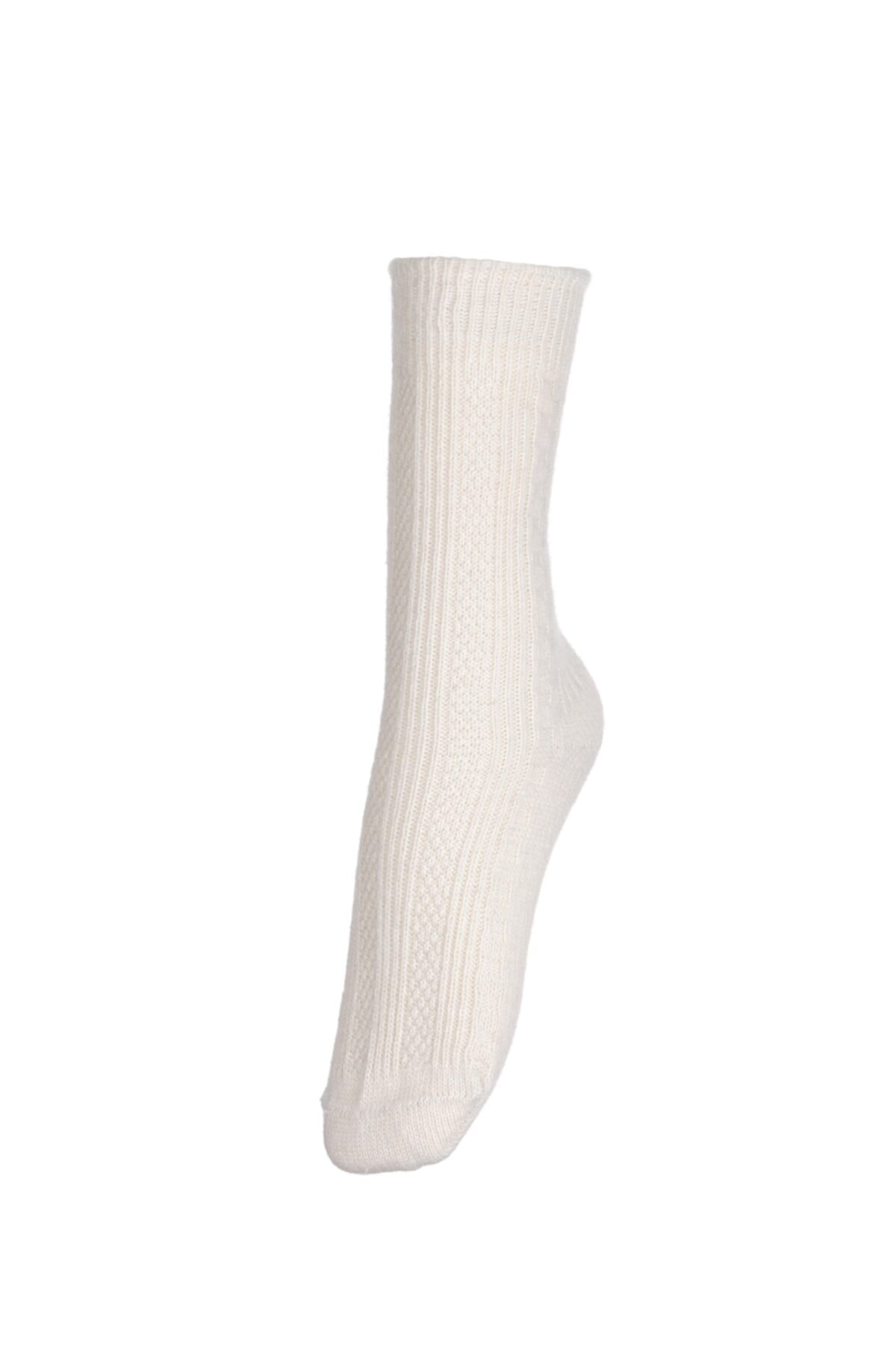 Fonem Kadın Soket Dikişsiz Yünlü Çorap Fo 8003-1 Ekru