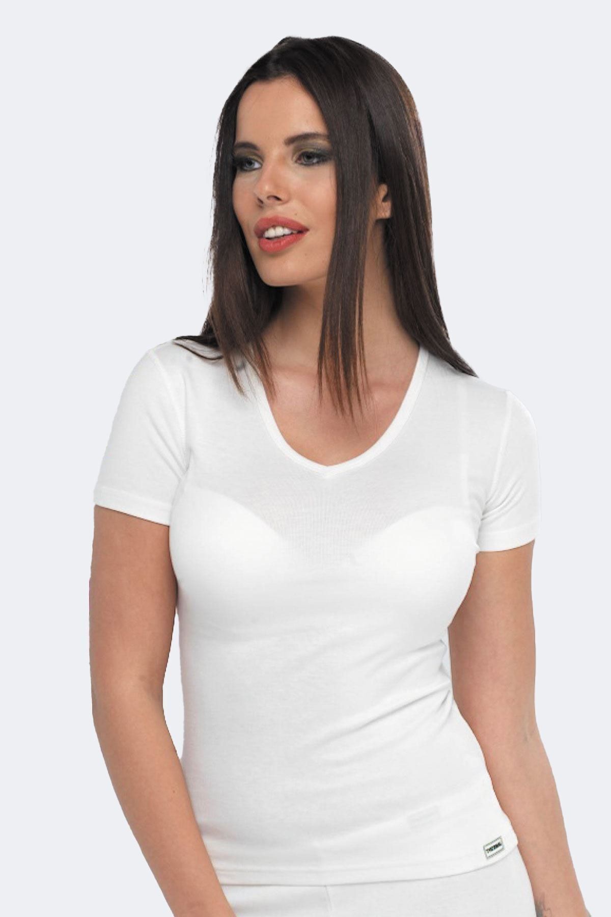 Women's v neck thermal underwear top