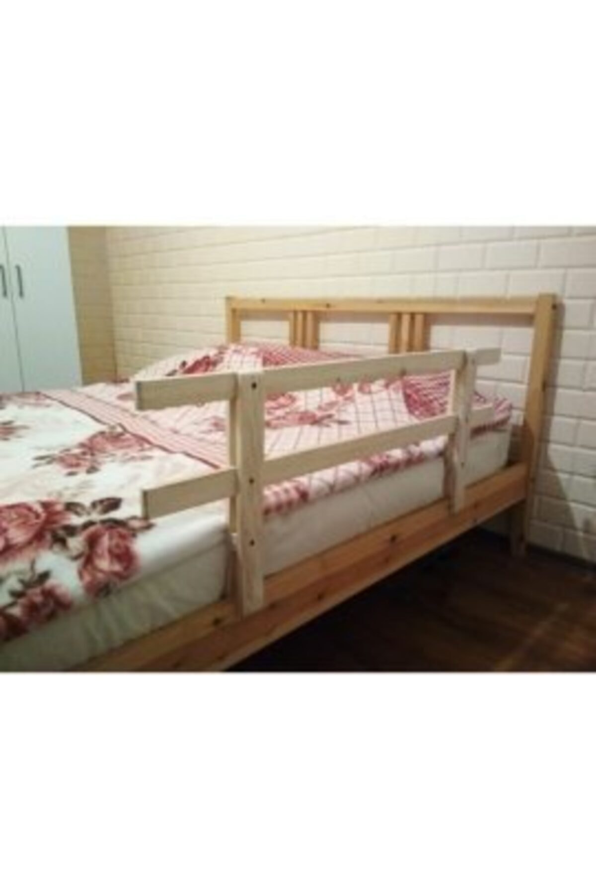 Aksu Mobilya Thomas Alli Bebek Yatak Bariyeri 90 X 35 Cm Doğal Ahşap