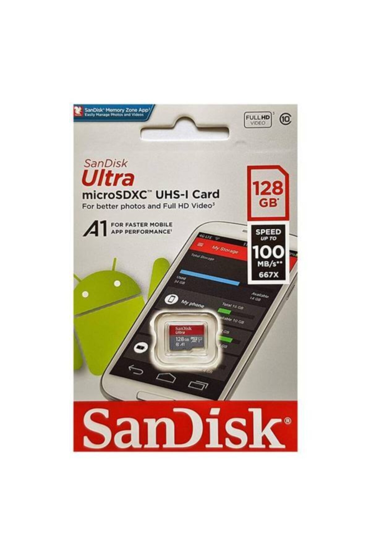 Sandisk Ultra 128 Gb 100mb/s Uhs-ı Sdsquar-128g-gn6mn Micro Sd Kart