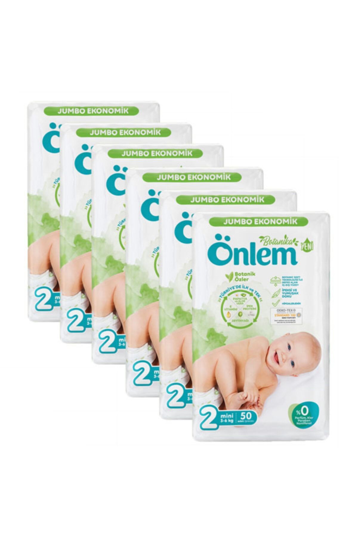 ÖNLEM Botanika Bebek Bezi Jumbo Ekonomik Paket Mini 2 No 50 Lix6=300 Adet