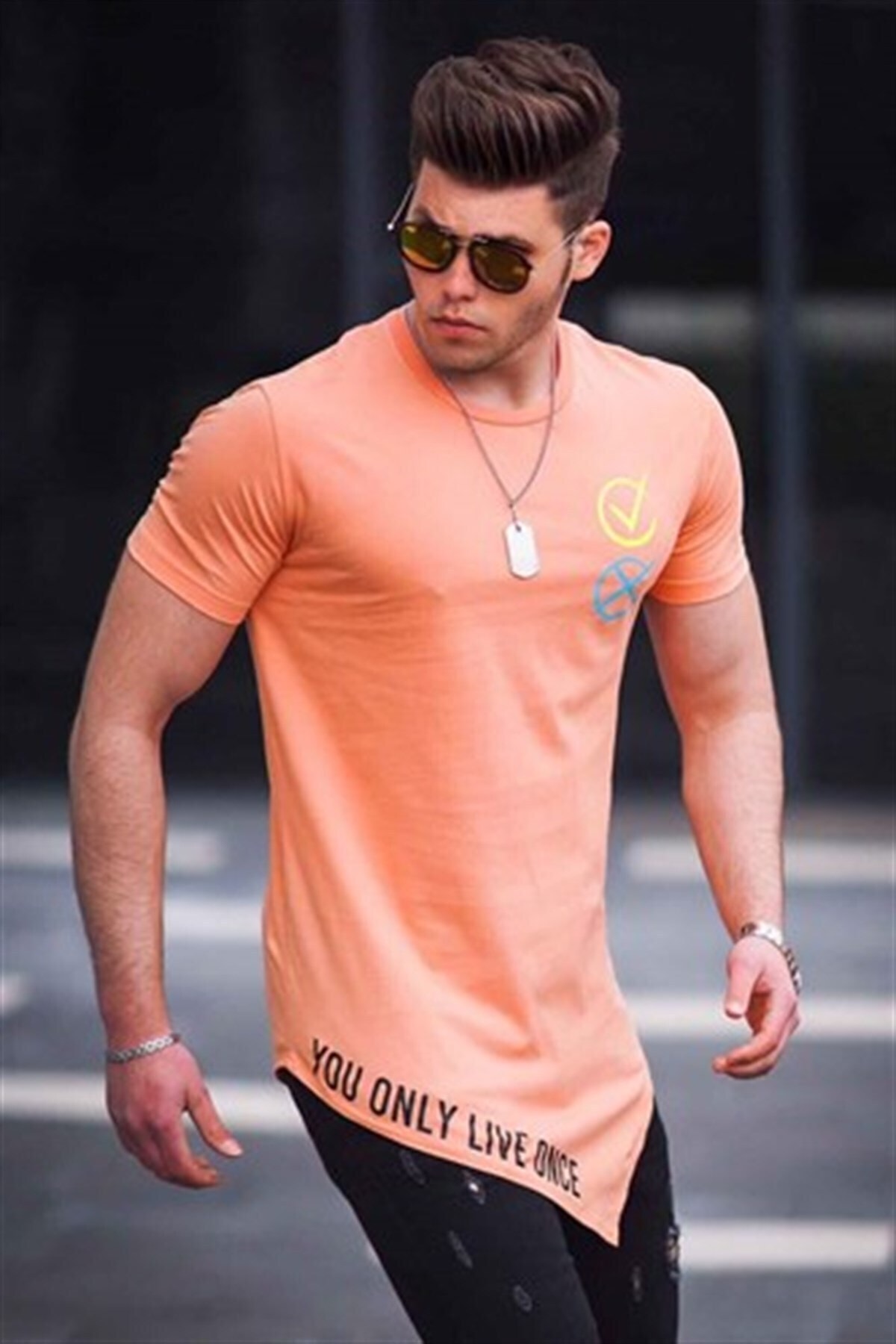 Madmext T-Shirt Orange Regular Fit