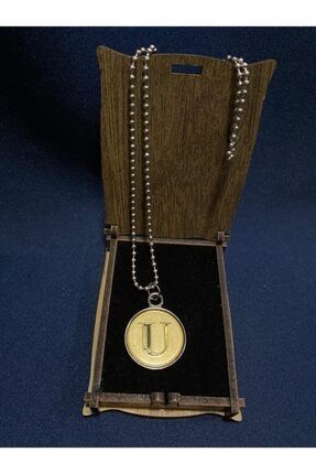 U Harfi El Yapımı Madalyon Kolye Gümüş Kaplama Hediyelik Isim Isimlik Baş Harf Alfabe kolıy22