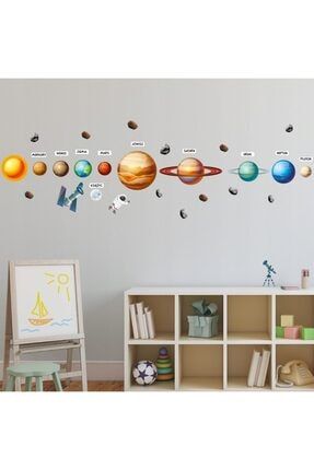 Çocuklar Güneş Sistemi Cosmos Gezegenleri Için Çıkartmalar DEZGÜNEŞ100X50EDN