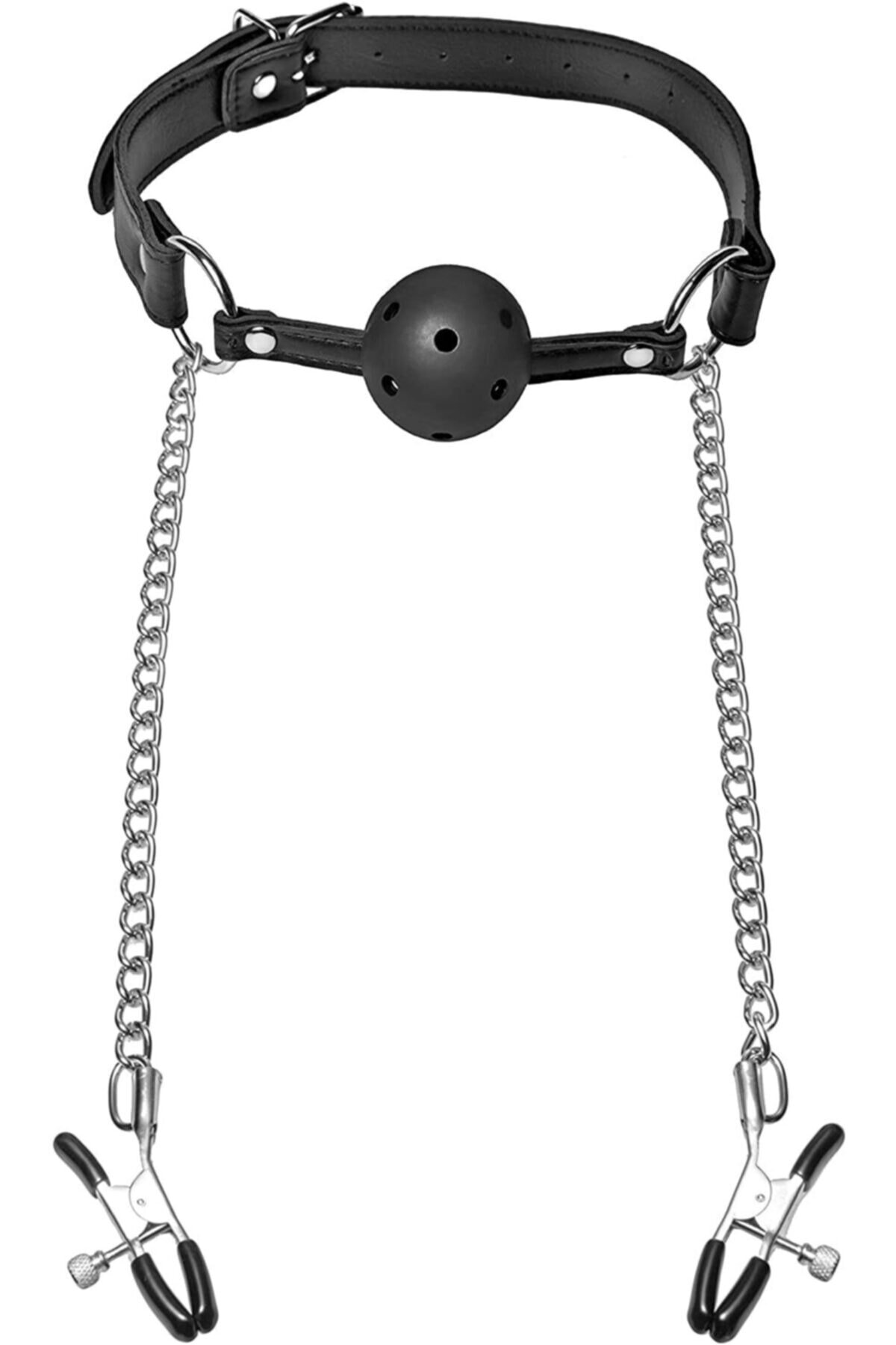Ball Gag With Nipple Clamps Ağız Topu Ve Clamps 2