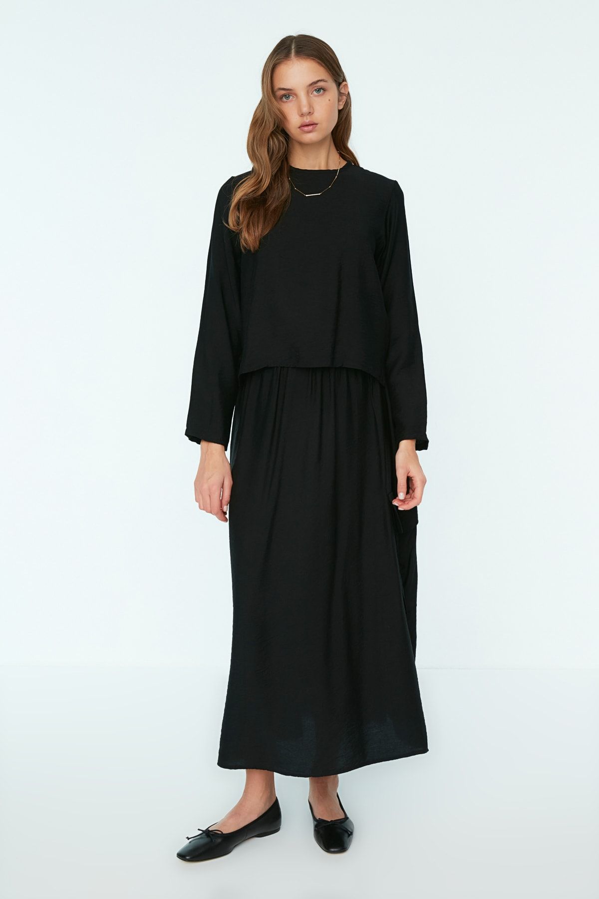 Trendyol Modest Zweiteiler Schwarz Regular Fit