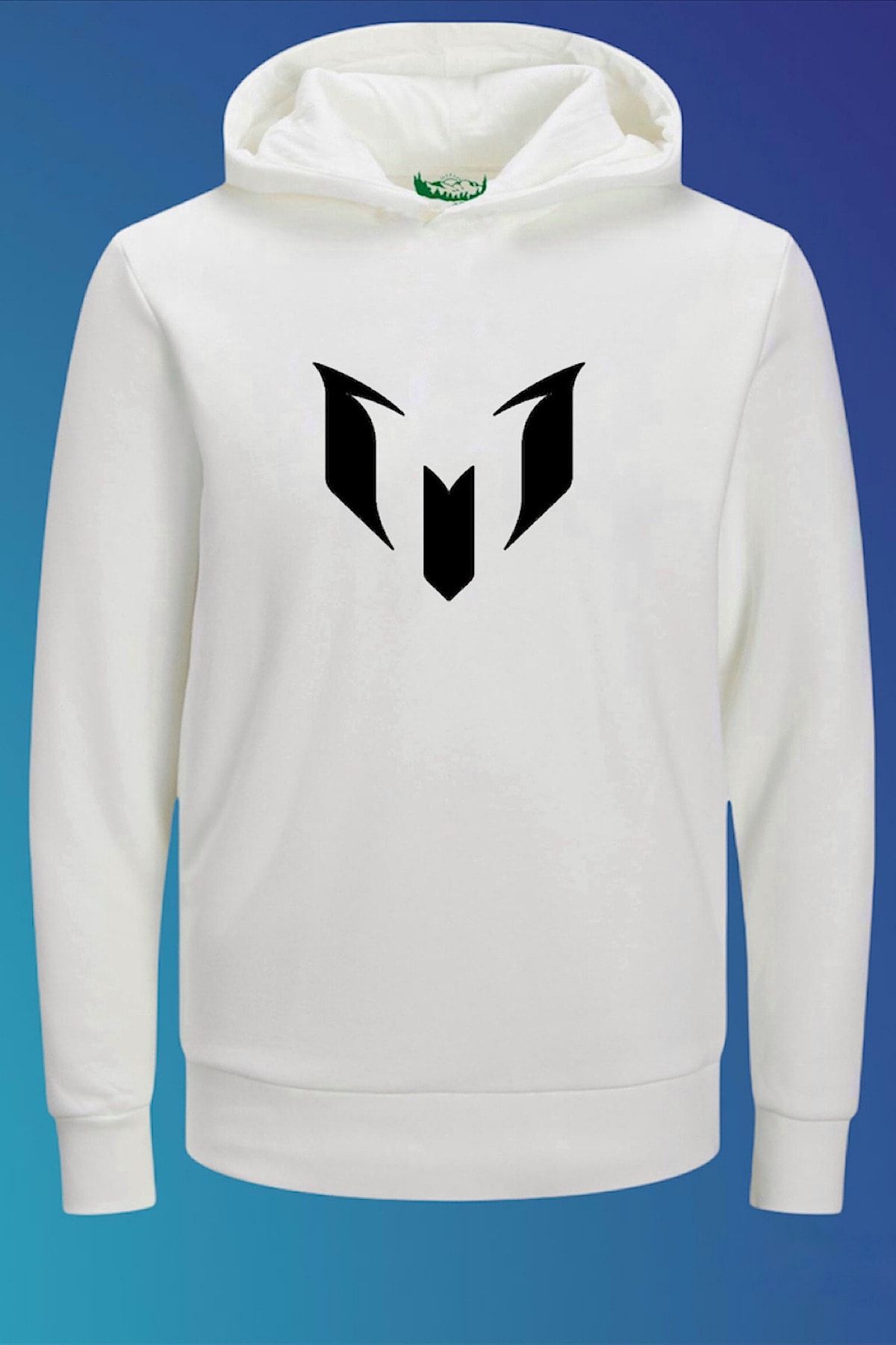 Unisex Beyaz Messi Baskılı Tasarım Sweatshirt