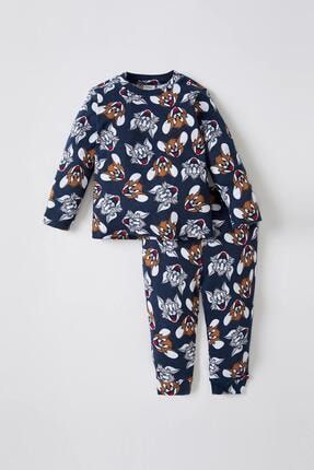 Erkek Bebek Tom & Jerry Lisanslı Uzun Kollu Pamuklu Pijama Takım W8935A222SP
