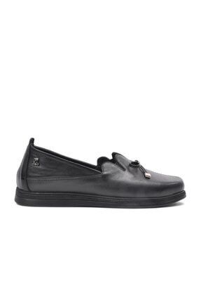 Siyah Hakiki Deri Kadın Günlük Ayakkabı P-00000000014028