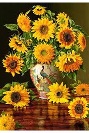 Vazodaki Ayçiçekleri Marcel Sanat Elmas Mozaik Tablo 36x51cm TYC00321917613