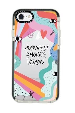Iphone 8 Casetify Manifest Your Vision Desenli Anti Shock Premium Silikonlu Siyah Kenar Detaylı Tele manifestcndcstfy8