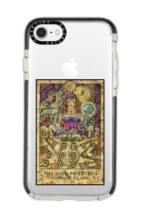 Iphone 7 Casetify The High Priestess Desenli Anti Shock Premium Silikonlu Siyah Kenar Detaylı Telefo thehighpriestesscstfy7