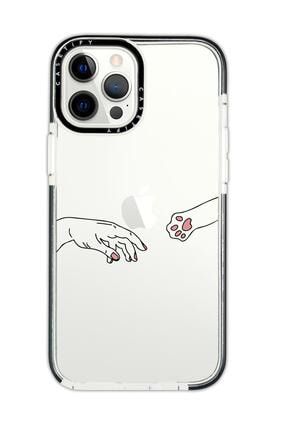 Iphone 12 Pro Casetify Hand And Paw Desenli Anti Shock Premium Silikonlu Siyah Kenar Detaylı Telefon handpawcstfy12pro