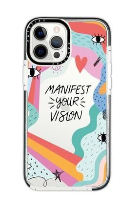Iphone 12 Pro Max Casetify Manifest Your Vision Desenli Anti Shock Premium Silikonlu Siyah Kenar Det manifestcndcstfy12pmax