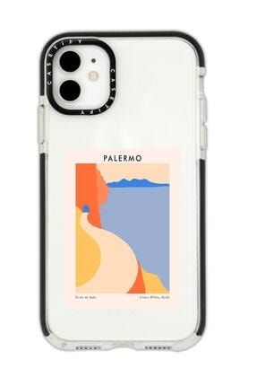 Iphone 11 Casetify Palermo Desenli Anti Shock Premium Silikonlu Siyah Kenar Detaylı Telefon Kılıfı palermocstfy11