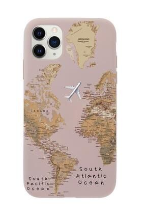 Iphone 11 Pro Max Dünya Harita Desenli Premium Silikonlu Telefon Kılıfı MCIPLDNYHRT71