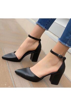 Kadın Siyah Tek Bant Topuklu Ayakkabı DEMA0033