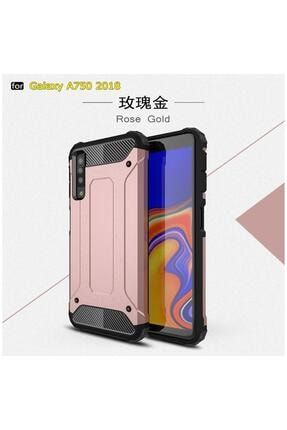 Samsung Galaxy A7 2018 Uyumlu Kılıf Zırhlı Silikon Kılıf Rose Gold 1137-m293