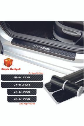 Hyundai I10 Için Karbon Kapı Eşiği Oto Sticker Siyah 4 Lü Set 50570