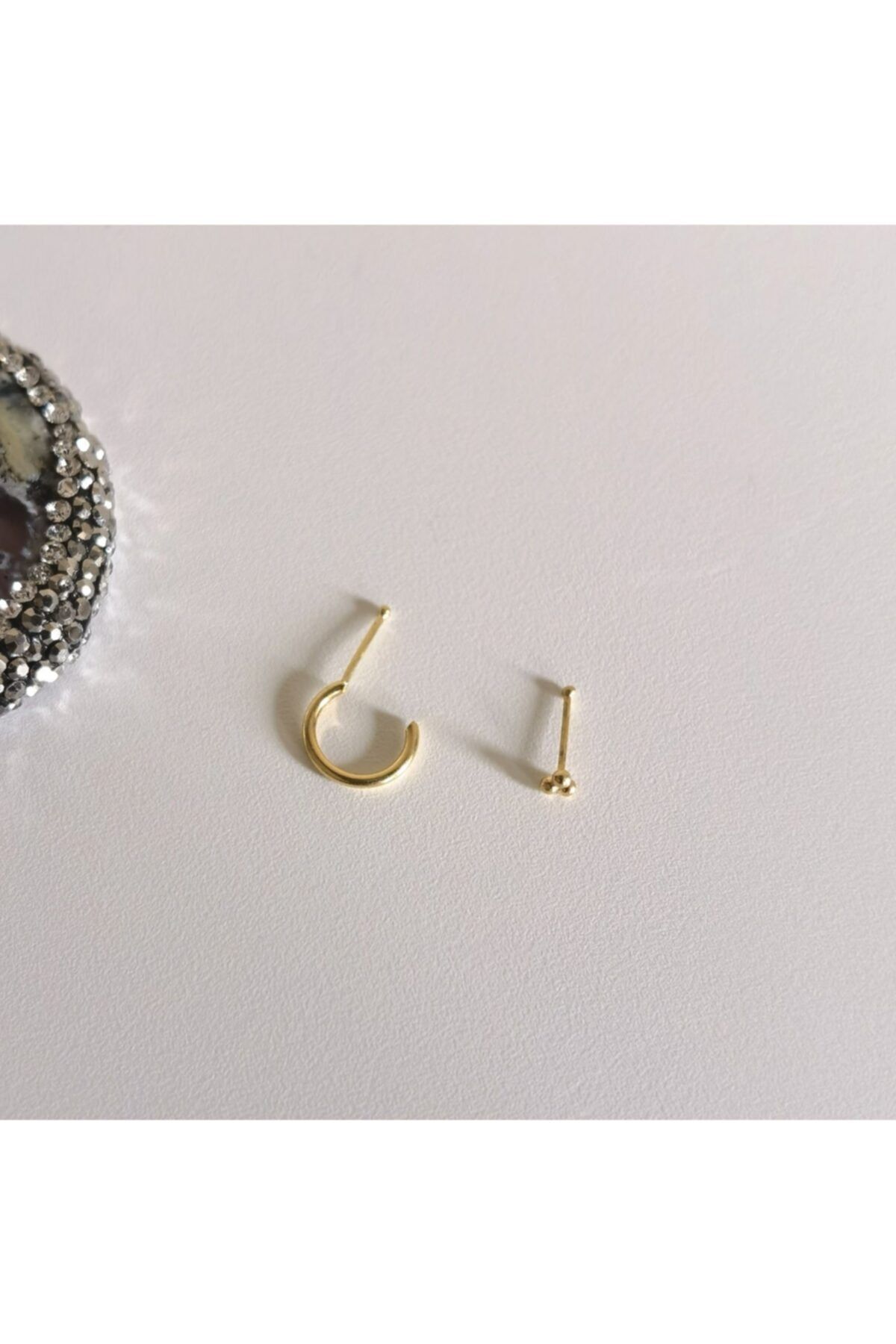 Bylin Double 925 Sterling Silver Gold Nose Ring Set 2 Pieces