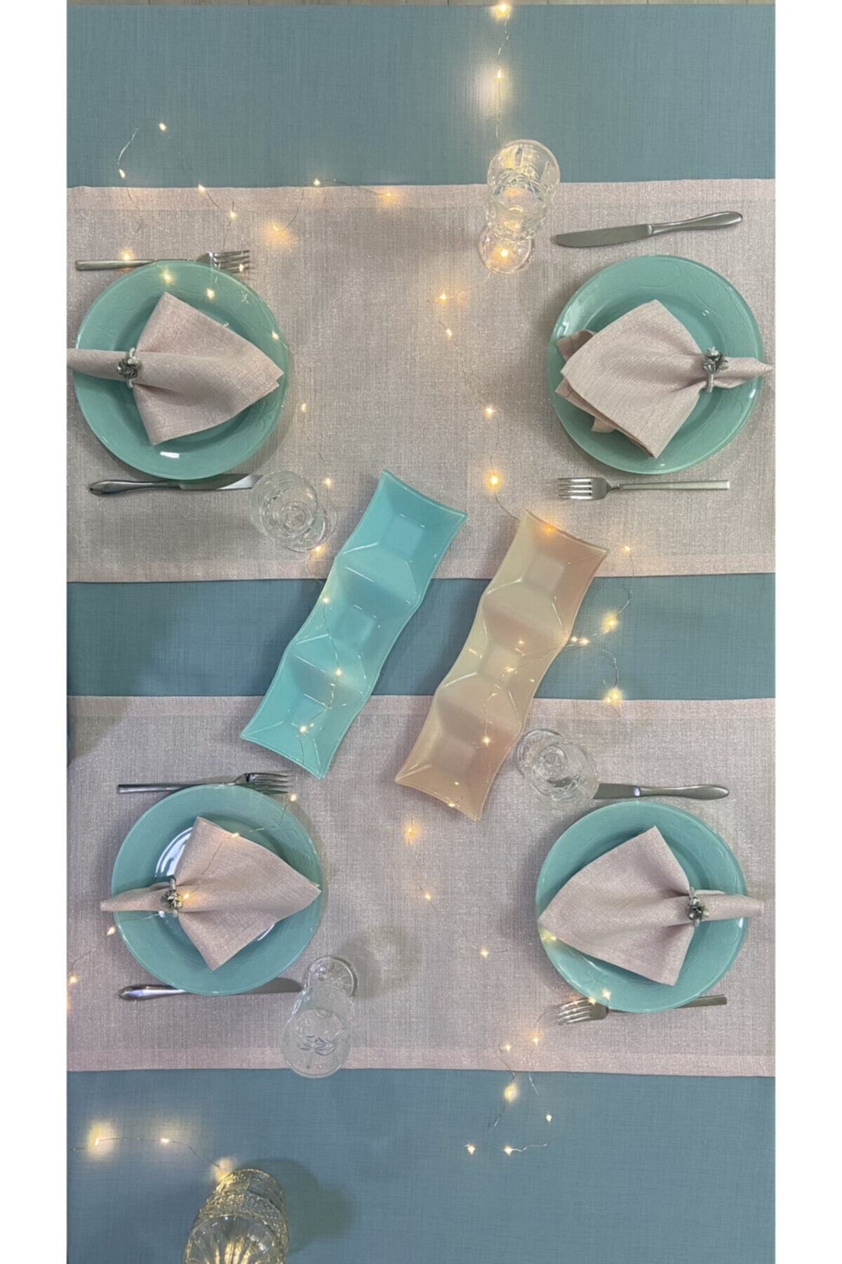 Zeren Home-Τραπεζομάντιλο Μπουκαμβίλας Λινό Look Maldives Σετ 12 ατόμων 2