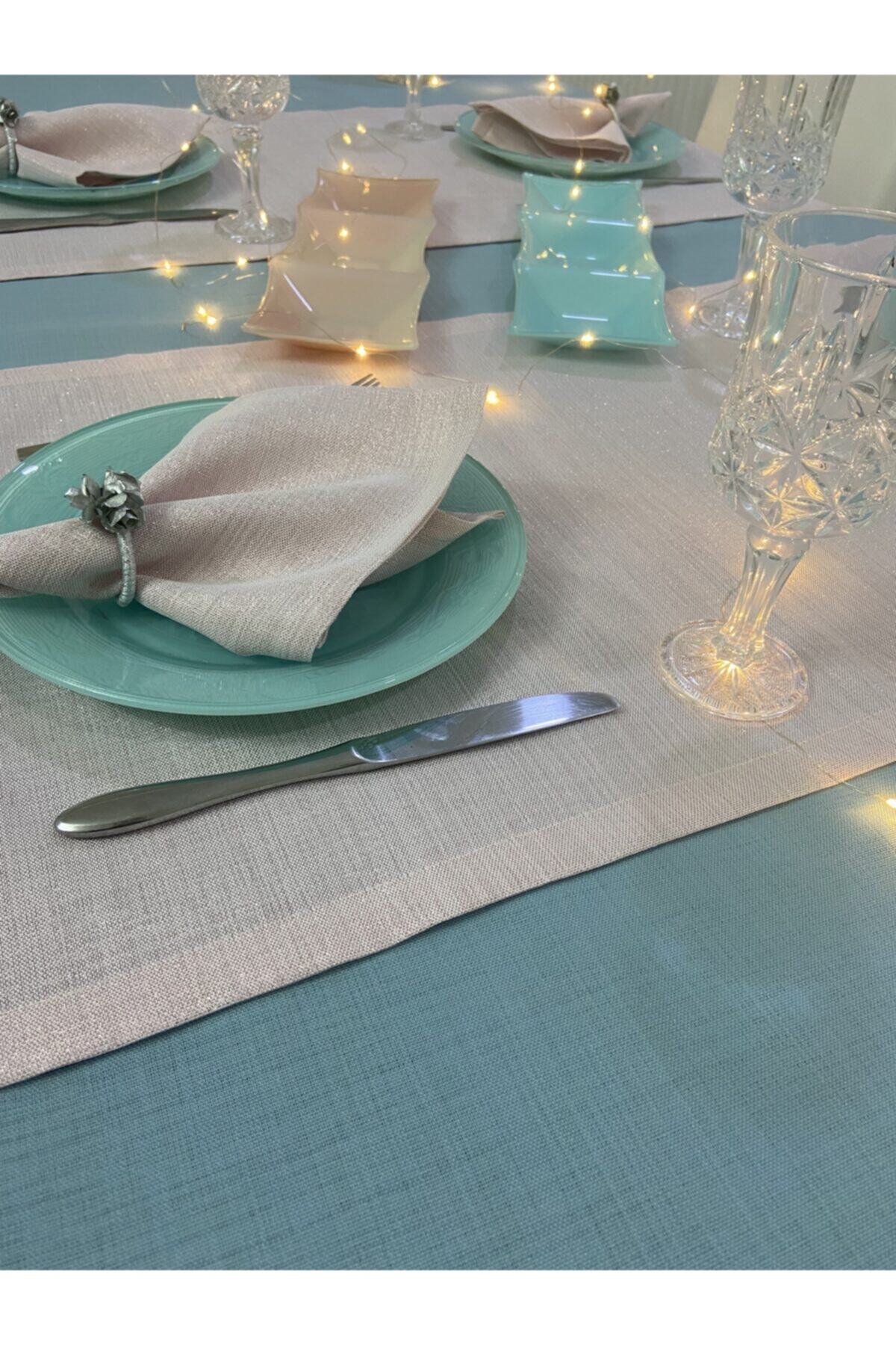 Zeren Home-Τραπεζομάντιλο Μπουκαμβίλας Λινό Look Maldives Σετ 12 ατόμων 4