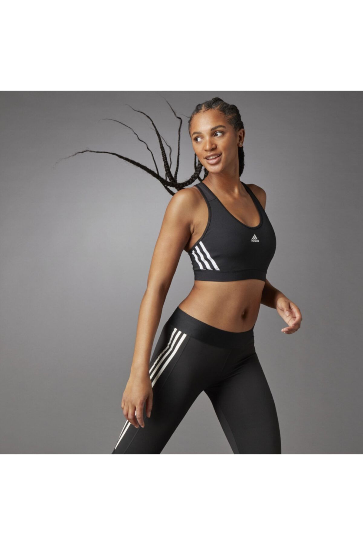 adidas Believe This 3-stripes Rib Kadın Siyah Sporcu Sütyeni (gl0570), 50%'YE KADAR İNDİRİM