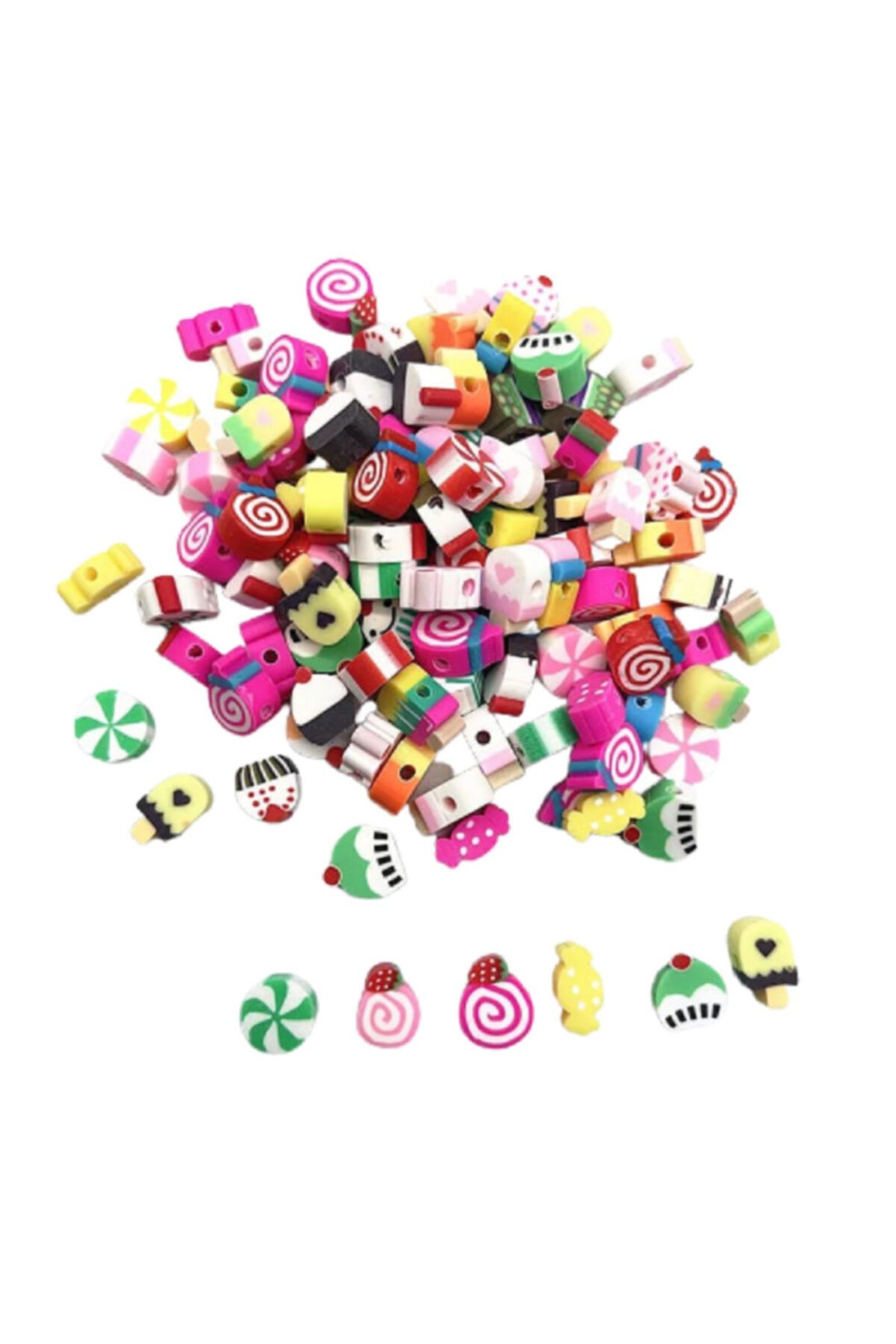 SUBUTAKI-30Pcs 10 Mm Polymer Clay Fimo Mixed Fimo Beads Ice Cream Fimo 2