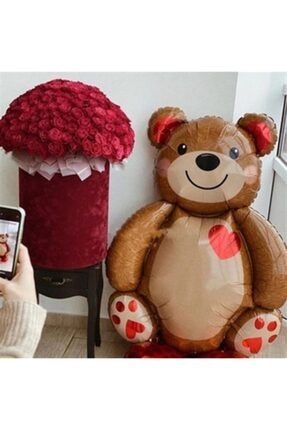 Sevgililer Günü Evlilik Teklifi Dev Boy Kalpli Ayıcık Balon 93 Cm. Yıl Dönümü Hediye teddybear