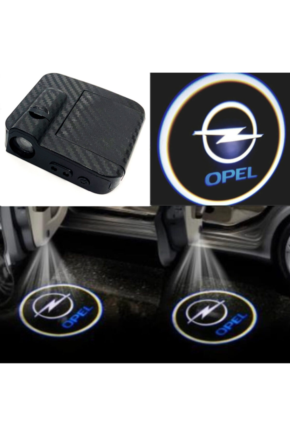 ensadepo Opel Kapı Altı Led Logo Mesafe Sensörlü Yeni Nesil Pilli Yapıştırmalı 2 Adet Opel Uyumlu