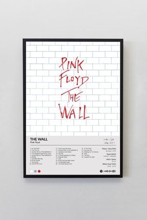 Pink Floyd The Wall Albümü Siyah Çerçeveli Spotify Barkodlu Albüm Poster Tablo PFTW00001