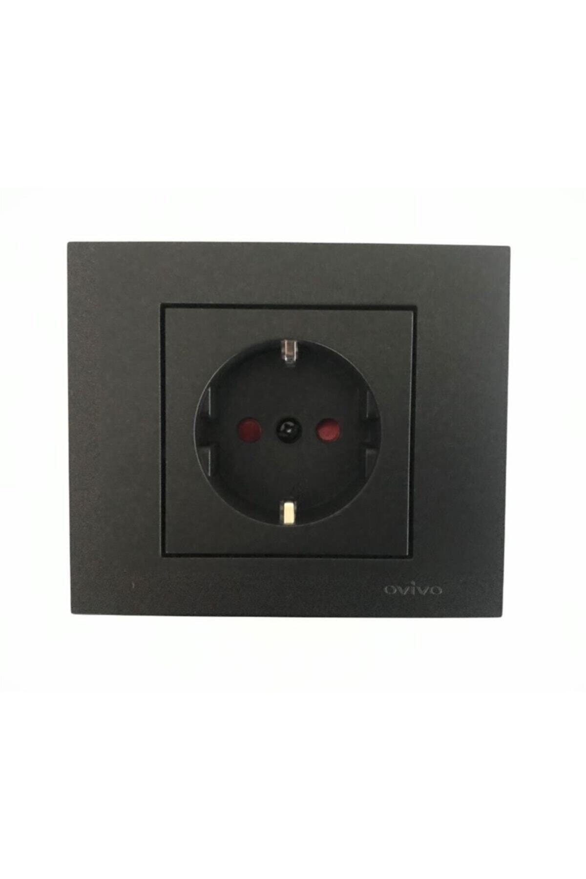 OVİVO Siyah Çocuk Korumalı Priz