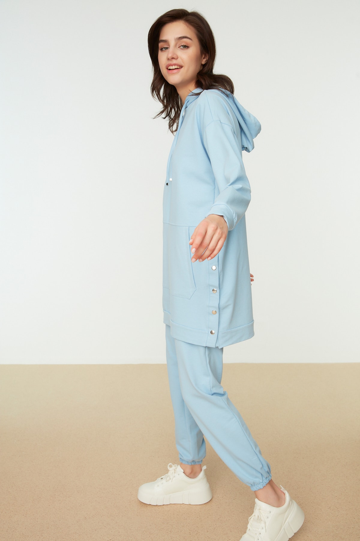 Trendyol Modest Sweatsuit Set - Blue - Regular fit
