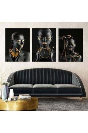 3'lü Set African Women Kanvas Tablo CCX1050