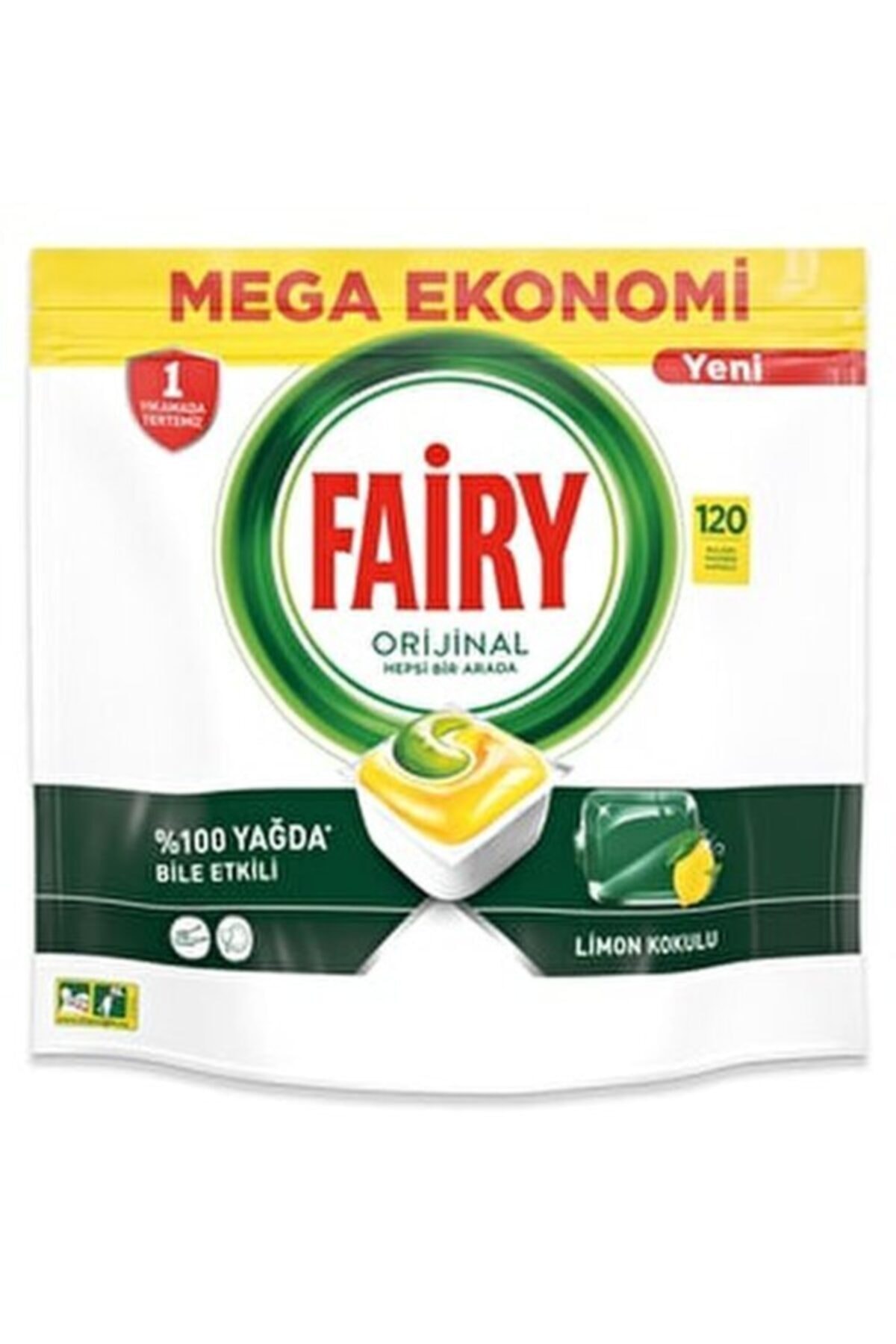 Fairy Hepsi Bir Arada Bulaşık Makinesi Deterjanı Kapsülü Limon Kokulu 120 Li Kapsül