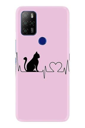 Omix X500 Kılıf Resimli Desenli Baskılı Silikon Kılıf Pink Cat Heart 1303 omixx5007t1