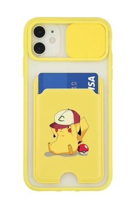 Iphone 11 Uyumlu Pokemon Desenli Kamera Korumalı Ve Kartlıklı Telefon Kılıfı MCIP11TSKKCZDN281